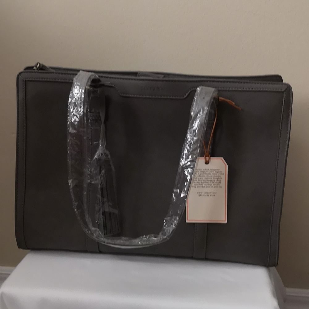 Brand New Ecosusi Women's Briefcase Laptop Case In Lovely Gray Multiple Pockets